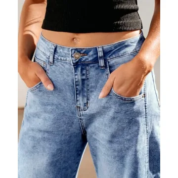 GRAPENT Women's Barrel Jeans Fashionable & Comfortable