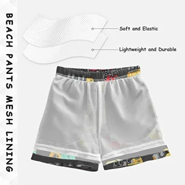 Boys Beach Board Shorts with Sun Protection for Summer Fun