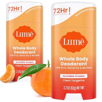 Lume Whole Body Deodorant - Invisible Cream Stick - 72 Hour Odor Control - Aluminum Free, Baking Sod...