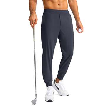 Men's Golf Joggers - Slim Fit Zippered Stretch Pants for Active Lifestyle