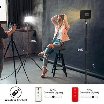 2 Pack 70 LED Video Light with 61.42'' Tripod Stand/Color Filters, Obeamiu 5600K USB Studio Lights Shooting Kit for Photography Lighting, Zoom Call Lighting, Live Streaming, Video Conferencing