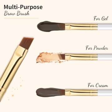 Docolor Eyebrow Brush Duo Eyebrow Spoolie Professional Angled Eye Brow Brush Perfect for Lining and Shaping Brows, Spoolie for Brows or Lashes White