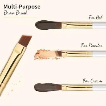 Docolor Eyebrow Brush Duo Eyebrow Spoolie Professional Angled Eye Brow Brush Perfect for Lining and Shaping Brows, Spoolie for Brows or Lashes White