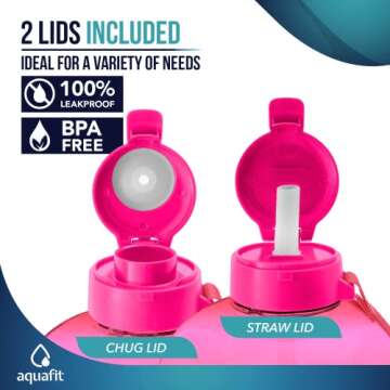 AQUAFIT 1 Gallon Water Bottle with Time Markers & Straw