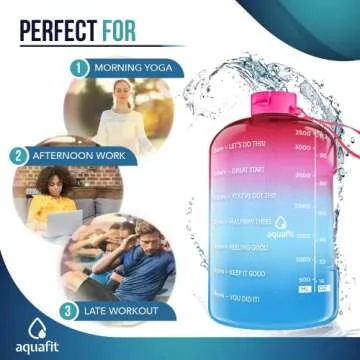 AQUAFIT 1 Gallon Water Bottle with Time Markers & Straw