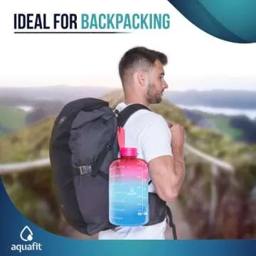 AQUAFIT 1 Gallon Water Bottle with Time Markers & Straw