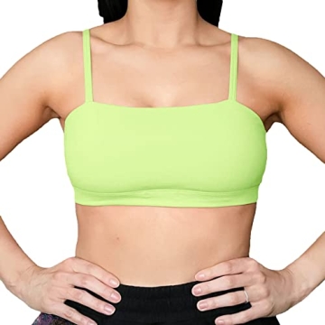 Aoxjox Women's Workout Bandeau Sports Bras Training Fitness Running Yoga Crop Tank Top (Paradise Gre...