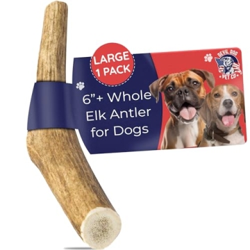 Devil Dog Pet Co. Elk Antlers - Durable Chews for Large Dogs, 6”+ Natural Antler Chews for Aggress...