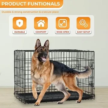 PayLessHere 42 Inch Large Dog Crate with Divider and Tray