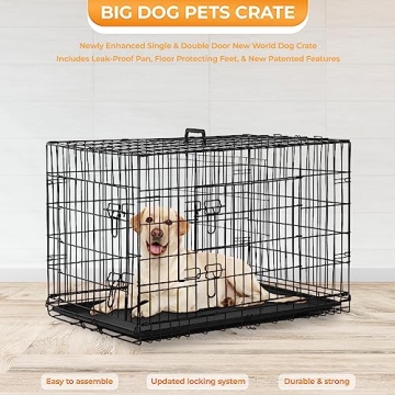 PayLessHere 42 Inch Large Dog Crate with Divider and Tray