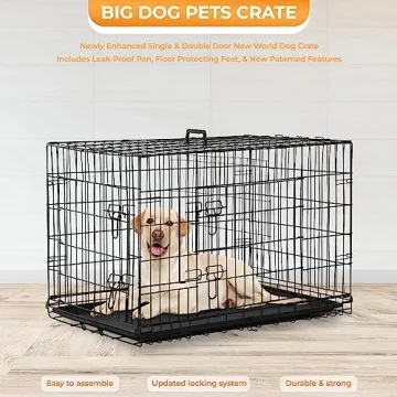 PayLessHere 42 Inch Large Dog Crate with Divider and Tray