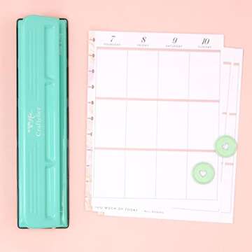 Craftelier - XL Disc Planner Punch for Disc Binding Notebooks for Scrapbooking or Craft Projects | Punches up to 3 Sheets of 90 g/m2 | Aprox. Size 12.60" x 3.54" x 1.97"