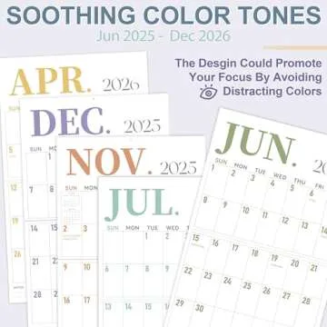 GuassLee Wall Calendar 2025-2026 Large, 23"x11" Vertical Wall Calendar 2025, 19-Month from 2025 Jun to 2026 Dec, Monthly Planner Hanging Calendar with Big Grid Big Numbers for Home Office Organizing