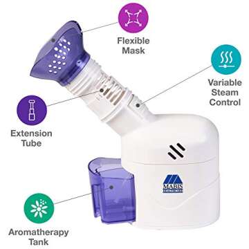 MABIS Facial Steamer for Sinus Relief and Aromatherapy