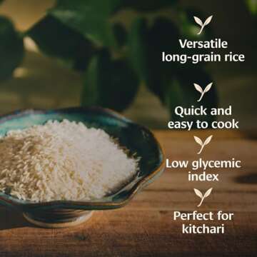 Banyan Botanicals White Basmati Rice – Organic & Pure Basmati Rice for Cooking Healthy Meals and Making Kitchari – With Resealable Zipper Bag – 3.15 lbs – Non-GMO Sustainably Sourced Vegan