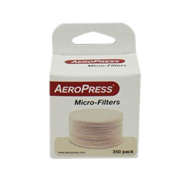 Aeropress Coffee and Espresso Maker Pack with 350 Additional Filters, Brews 1 to 3 Cups, Gray