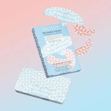 Pacifica Reusable Mask Set – Silicone Undereye & Brow Mask Set for Forehead & Under Eye, Anti-Wrinkle, Firming, Pair with Serum, Vegan & Cruelty-Free, 3 Pieces