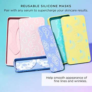 Pacifica Reusable Mask Set – Silicone Undereye & Brow Mask Set for Forehead & Under Eye, Anti-Wrinkle, Firming, Pair with Serum, Vegan & Cruelty-Free, 3 Pieces