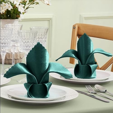Elegant 12 Pack Hunter Green Satin Napkins for Events