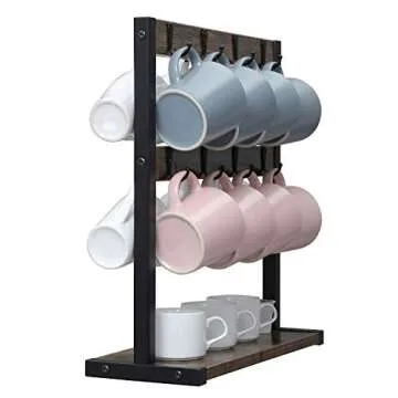 Stylish OROPY Wooden Coffee Mug Holder with Sturdy Base