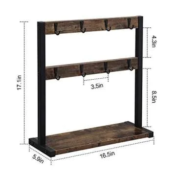 Stylish OROPY Wooden Coffee Mug Holder with Sturdy Base