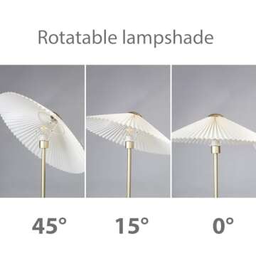 KUNJOULAM Small Pleated Table Lamp, Bedside Nightstand Lamp with Beige Lampshade, Morden Mini Lamp for Bedroom Living Room Home Office Decor, E26 Bulb Included