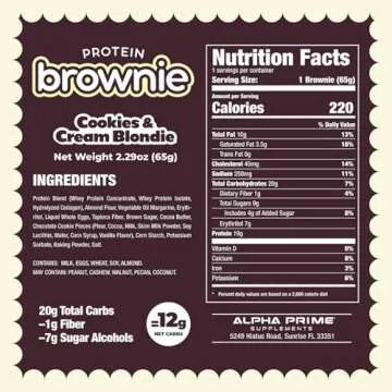 Prime Bites Protein Brownie from Alpha Prime Supplements | High Protein, Collagen Fortified Low Suga...