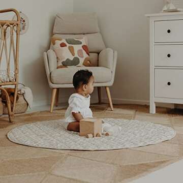 Frankie Lane French Linen Reversible Playmat - Soft, Stylish, Eco-friendly Playtime Rug