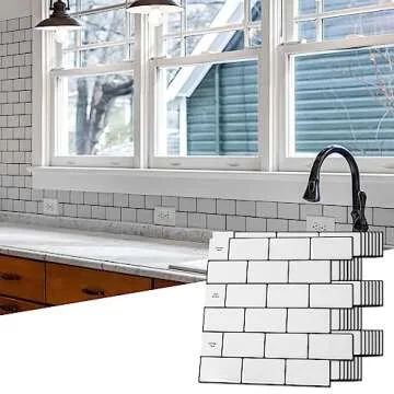 Art3d Backsplash Tile for Kitchen Peel and Stick, Durable 10-Sheet Subway Tiles for Stylish Upgrades...
