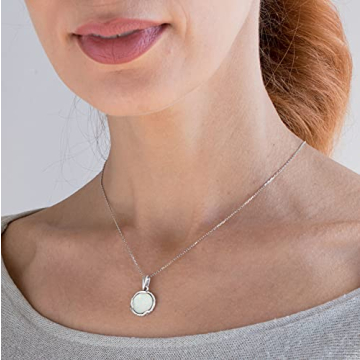 Elegant 925 Sterling Silver White Opal Necklace