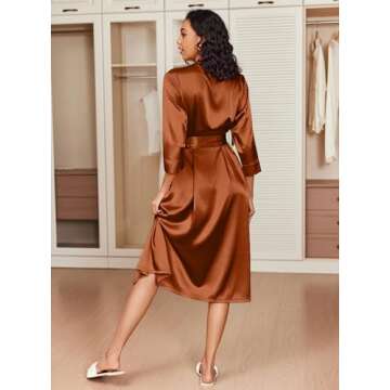 Ekouaer Long Satin Silk Robes for Brides and Bridesmaids