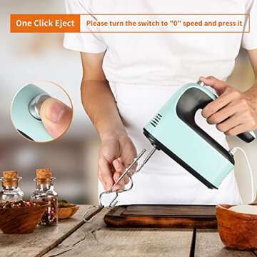 Yomelo 9-Speed Hand Mixer - Compact & Powerful Baking Tool