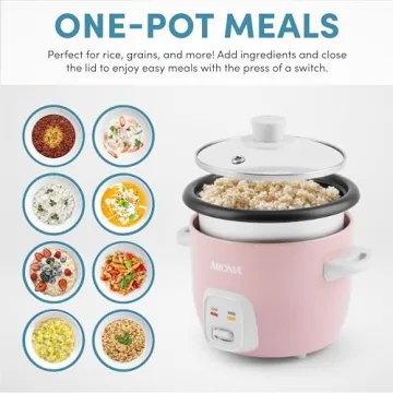 Aroma Housewares 4-Cup Rice & Grain Cooker in Pink