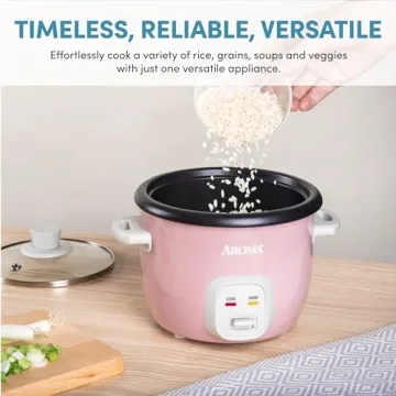 Aroma Housewares 4-Cup Rice & Grain Cooker in Pink