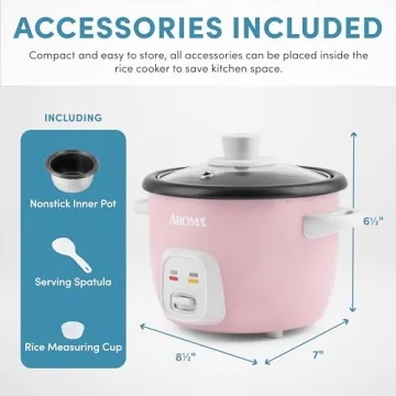 Aroma Housewares 4-Cup Rice & Grain Cooker in Pink