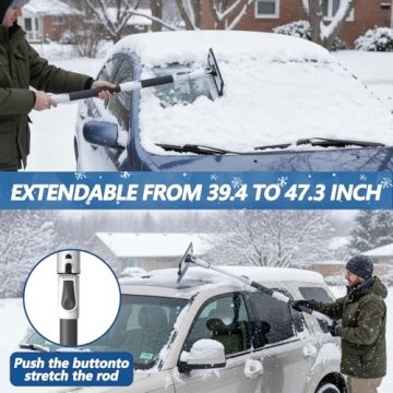 3-in-1 Extendable Snow Brush and Ice Scraper for Cars