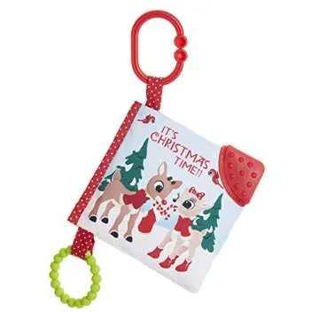 KIDS PREFERRED Rudolph The Red-Nosed Reindeer Set with Stuffed Animal, Plush Rattle, & Crinkle Teether Activity Soft Book, Christmas Holiday Toy, Boys & Girls 0 and up