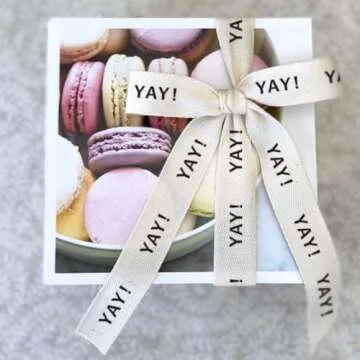 Yay! Cotton Ribbon, 5/8" x 10 Yards Cream White Ivory Cotton Ribbons Soft Natural Herringbone Webbing Tape Roll Fabric Ribbon for Home Décor Gift Present Wrapping DIY Crafts Birthday Wedding