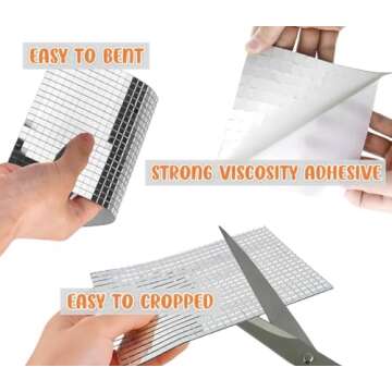 AIVS Self-Adhesive Glass Craft Mini Square & Round Mirrors Mosaic Tiles/Stickers for DIY Craft Decoration,5 x 5 mm,7200 Pieces