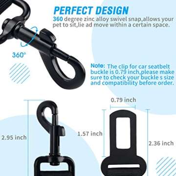 COOYOO Dog Seat Belt Set, 3-Piece Durable Car Safety Harness