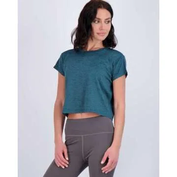 Real Essentials 5 Pack: Womens Crop Top High Waist Quick Dry Fit Active Wear Yoga Workout Athletic R...