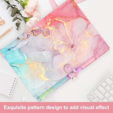 Ddaowanx Expanding File Folder, Letter A4 Size Accordion Plastic File Organizer, 5 Pocket Folders fo...