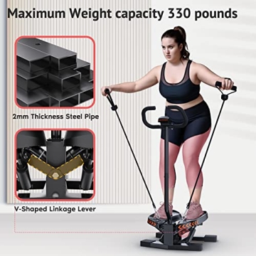 Compact Sportsroyals Mini Stepper - 330lbs Capacity & Resistance Bands