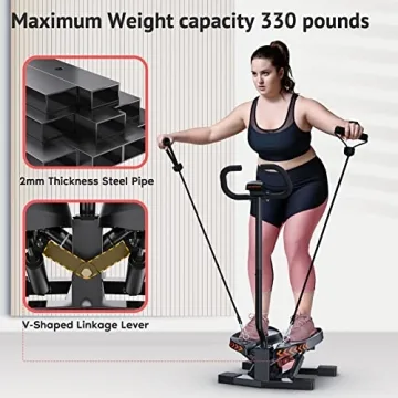 Compact Sportsroyals Mini Stepper - 330lbs Capacity & Resistance Bands