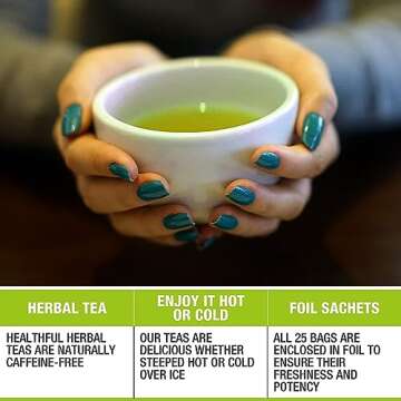 Tipson Organic Herbal Infusions - Moringa Original - Non GMO, Caffeine Free & Gluten Free - 25 Premium Tea Bags (Pack of 1)