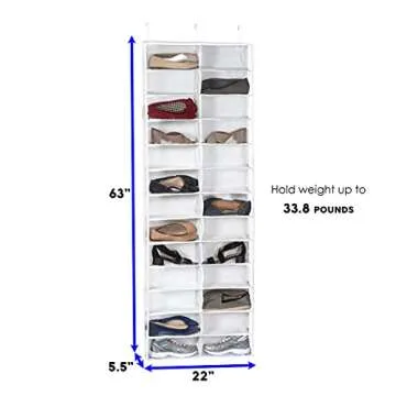 Richards Homewares 26-Pocket Over The Door Shoe Organizer