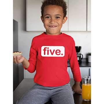 Unordinary Toddler 5th Birthday Shirt Boys 5 Year Old Birthday boy Five Shirt Gifts Fifth (Red - Long Sleeve, 5 Years)