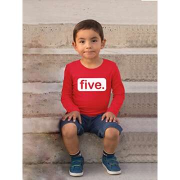 Unordinary Toddler 5th Birthday Shirt Boys 5 Year Old Birthday boy Five Shirt Gifts Fifth (Red - Long Sleeve, 5 Years)