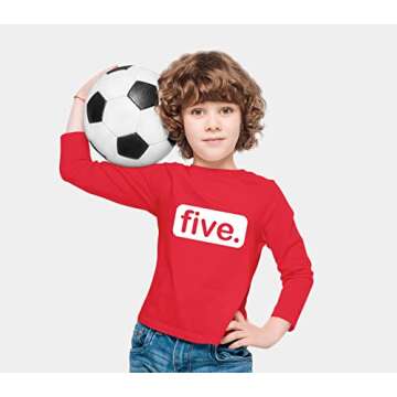 Unordinary Toddler 5th Birthday Shirt Boys 5 Year Old Birthday boy Five Shirt Gifts Fifth (Red - Long Sleeve, 5 Years)
