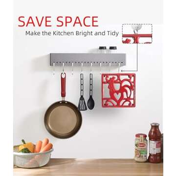 MINLUFUL Vintage Square Cast Iron Trivet - Metal Trivet for Hot Dishes, Heat Resistant Trivet Mat for Kitchen Countertop Hot Pots and Pans, Red